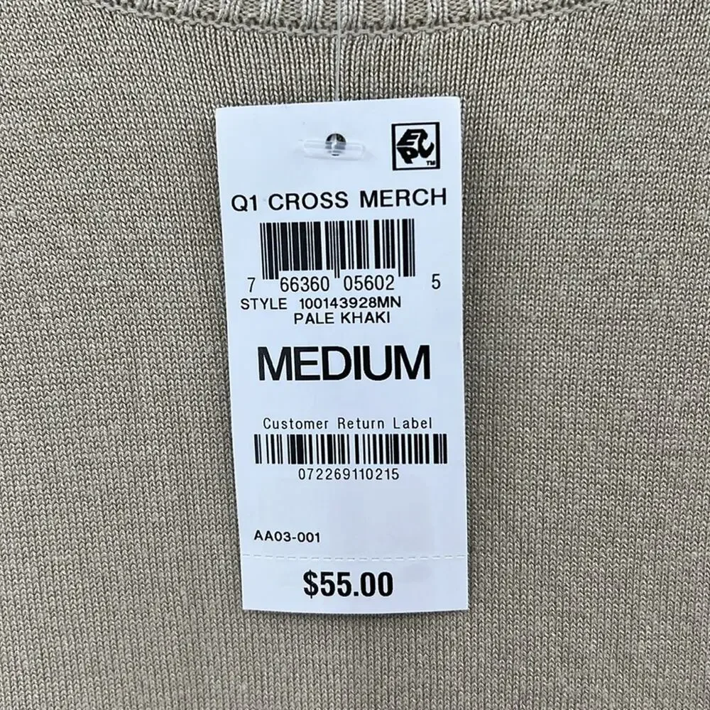 Alfani Men's Knit Sweater - Pale Khaki - Medium - New with tags